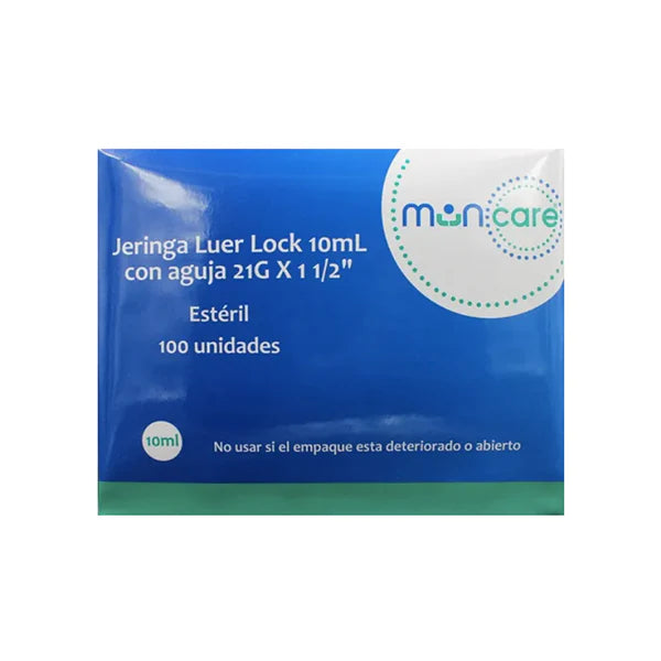 Jeringa Muncare 10ml Luer Lock (Con Aguja 21g x 1 1/2")
